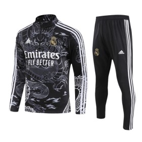 Real Madrid Sweat d'Entraînement Quart-Zip Noire 2023-24